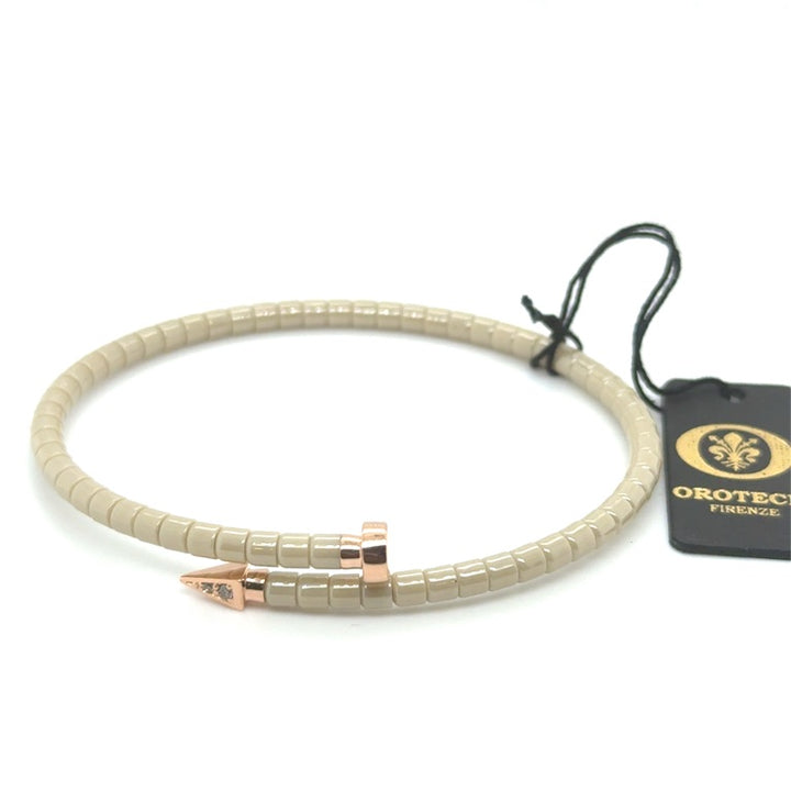 18kt Orotech Bracelet Beige Ceramic B10-22CRB 0.03ct