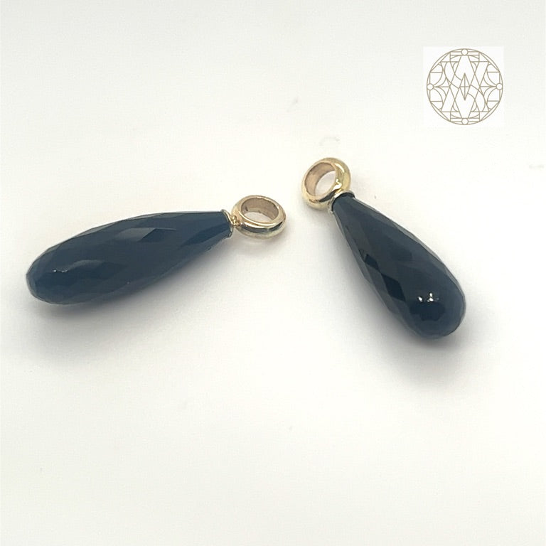 14 kt oorhangers met onyx pegelvorm JVS003ONYX