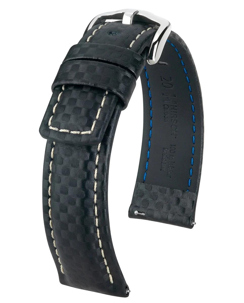 HIRSCH CARBON L BLACK CALF 18/16MM