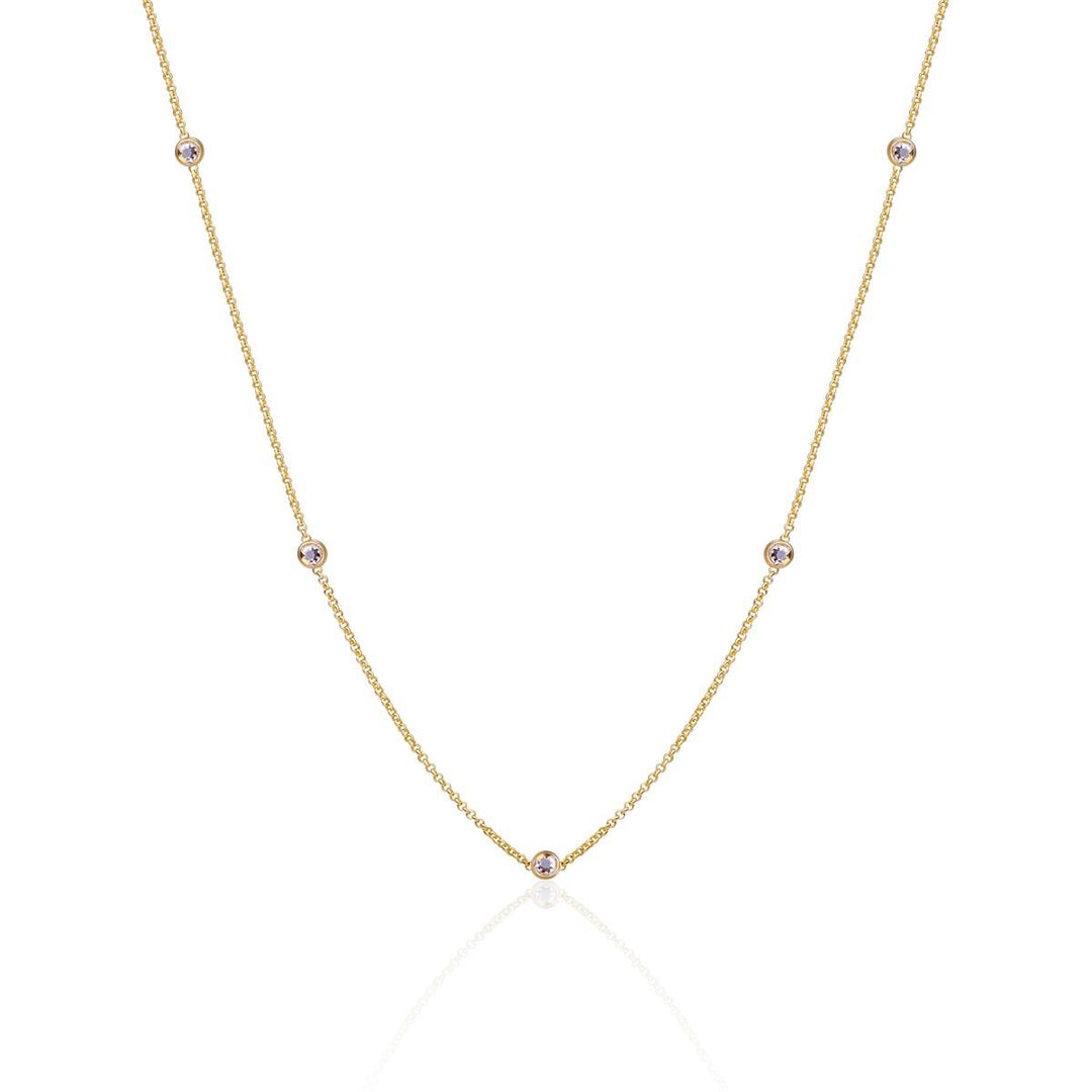 White CZ beads anchor chain SN-CBG-CZ01