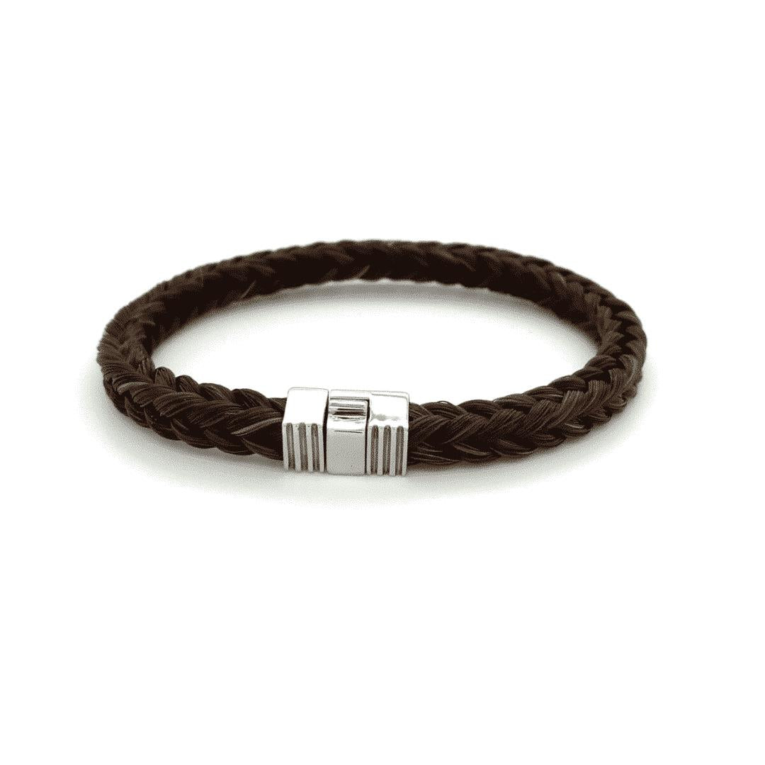Gevlochten paardenhaar armband stalen sluiting