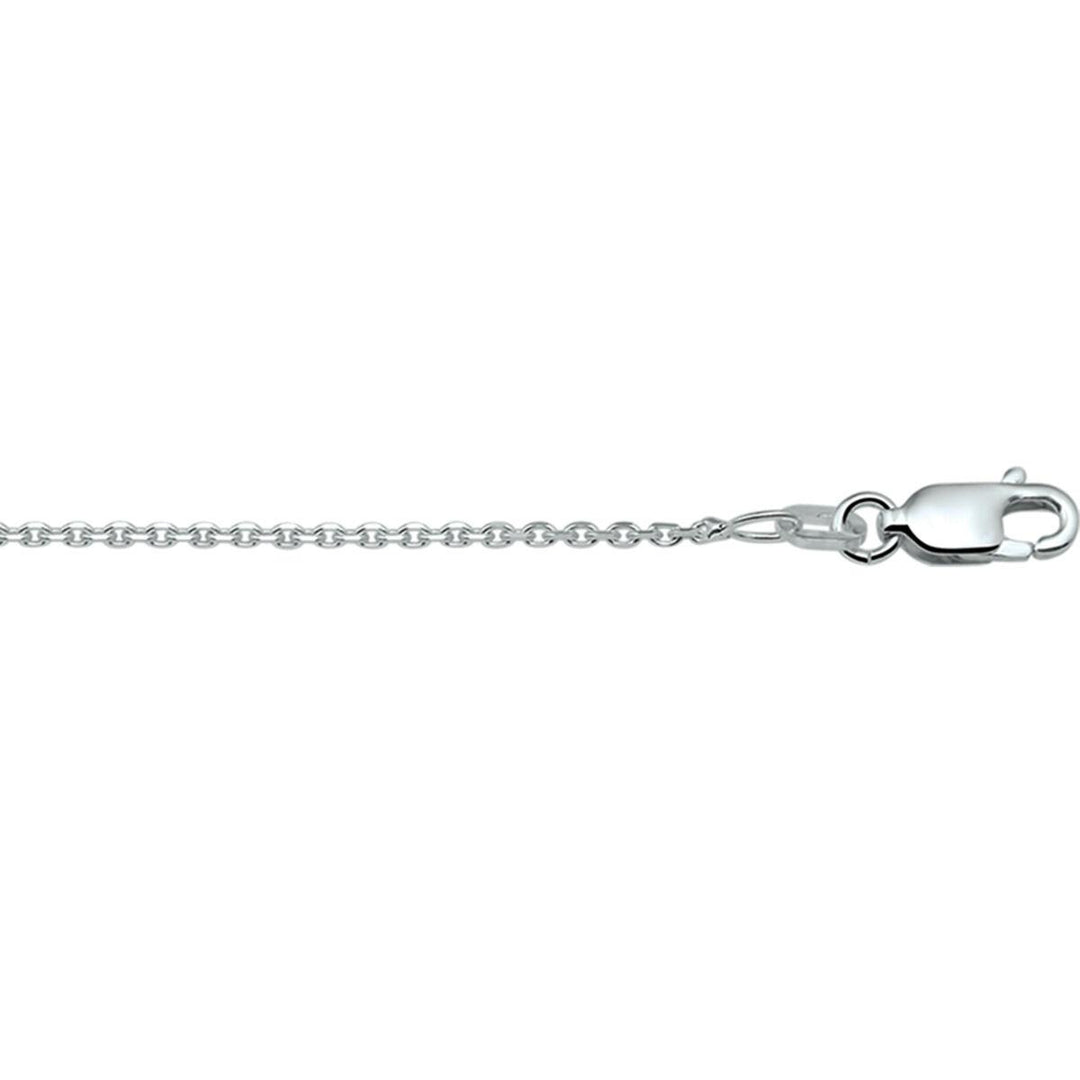 Zilver gerhodineerd anker gediamanteerd 1,3mm 45cm