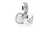 Double heart silver dangle 791950CZ