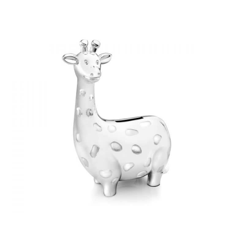 spaarpot gelakt zilver Giraffe