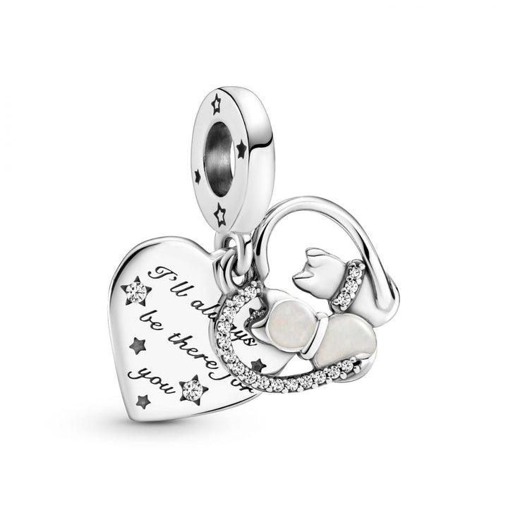 Cats and heart sterling silver 799546C01