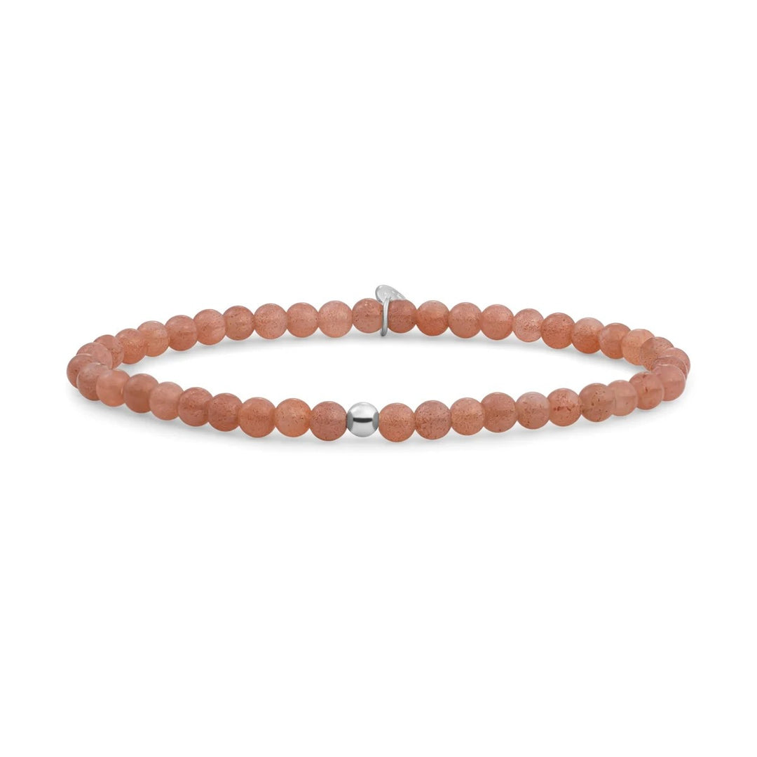Bracelet | Sunstone Saturn small - Silver - 4mm
