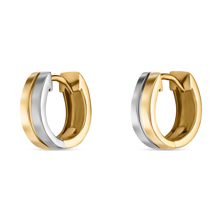 14 kt scharnier oorringen bicolor