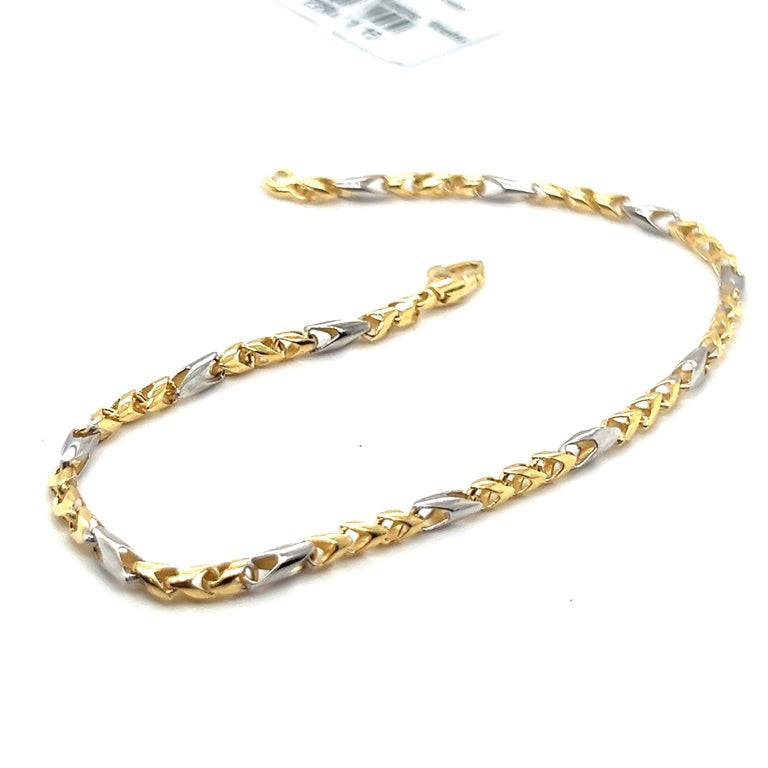14 kt koord armband bicolor 3.3 mm 19 cm 37.3868.921