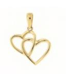 14 kt hanger dubbel hart geelgoud