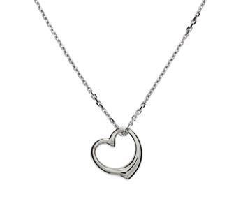 Zilveren Gerhodineerd Collier met Hart Hanger – 45 cm