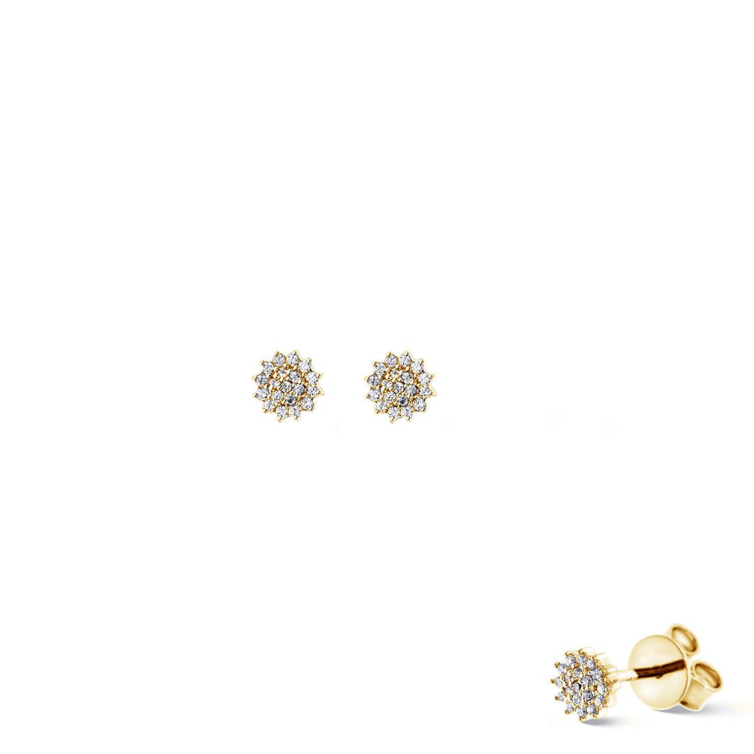 18 kt Oorstekers cluster Geel goud 063185A