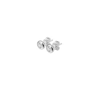 Zilveren oorsteker solitaire 4 mm zirkonia