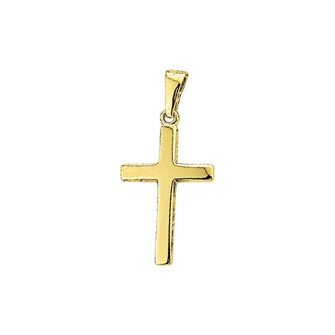 14 kt gouden kruis hanger met V-oog