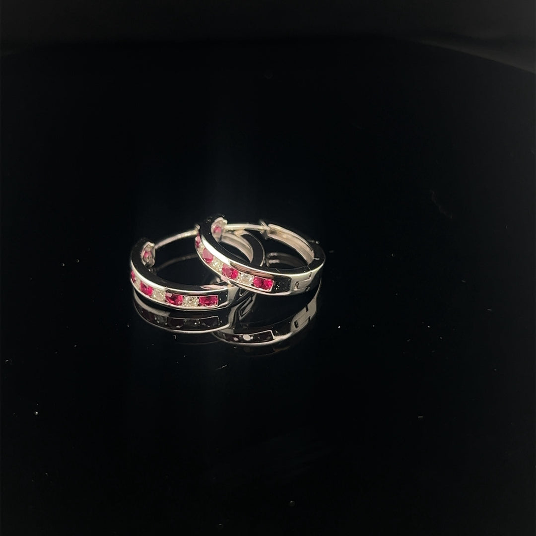 14 kt oorringen Robijn 3.30ct