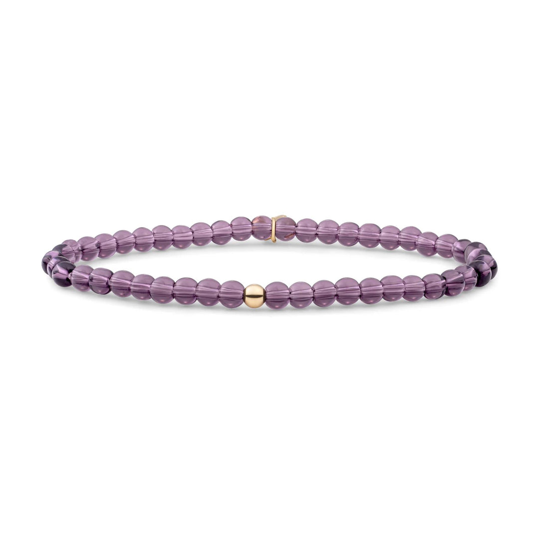 Bracelet | Aubergine Quartz Saturn small - Gold - 4mm SBG-GEM59-ADD-4MM
