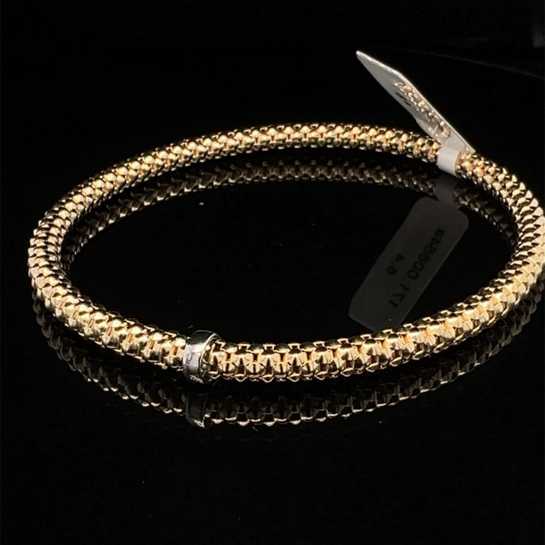 14 kt rekrmband met 1 witgouden applique