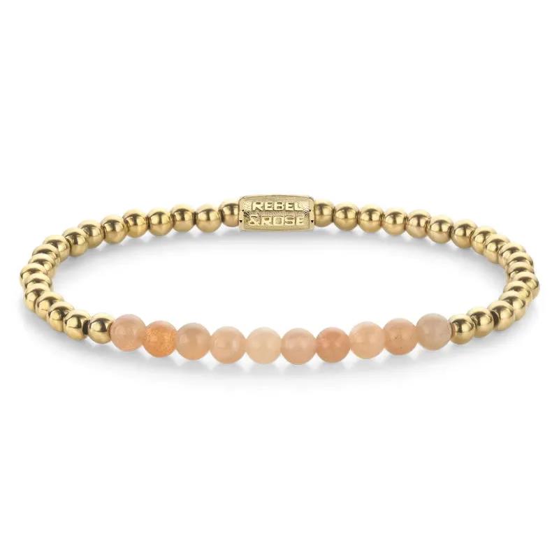 Rebel and Rose Sunstone meets Yellow Gold RR-40139-G-S Armband 16,5cm