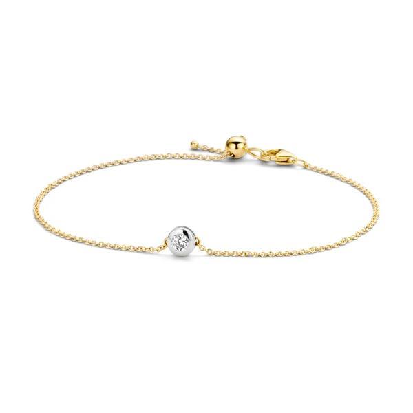 Armband 2167BZI - 14k Geel en Wit Goud met Zirkonia