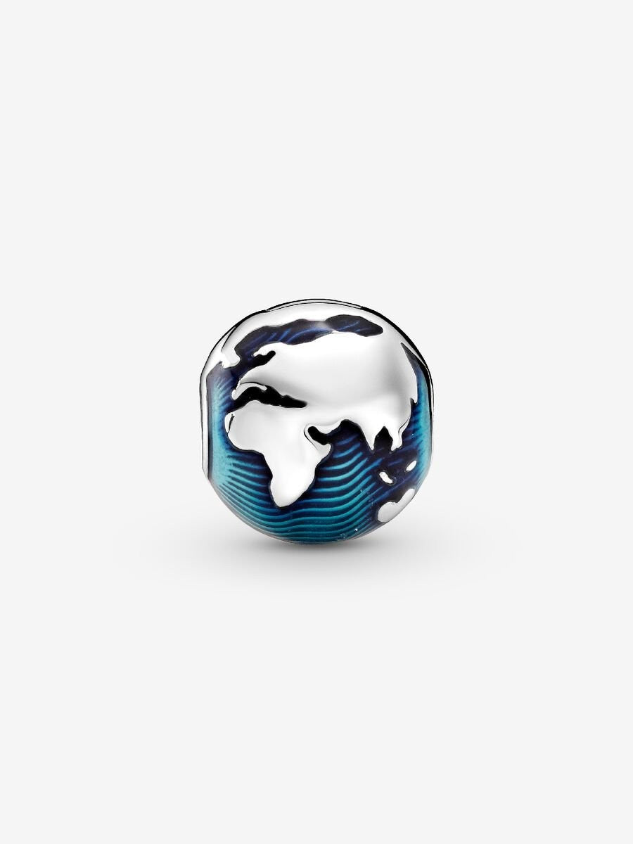 Pandora Globe sterling silver clip wit