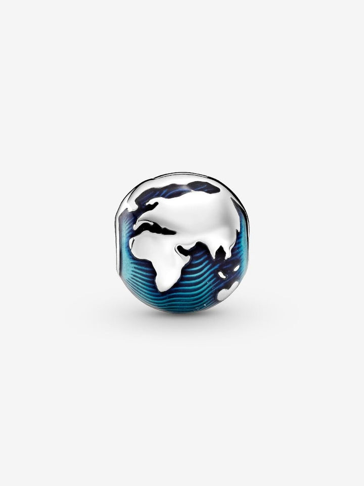 Pandora Globe sterling silver clip wit
