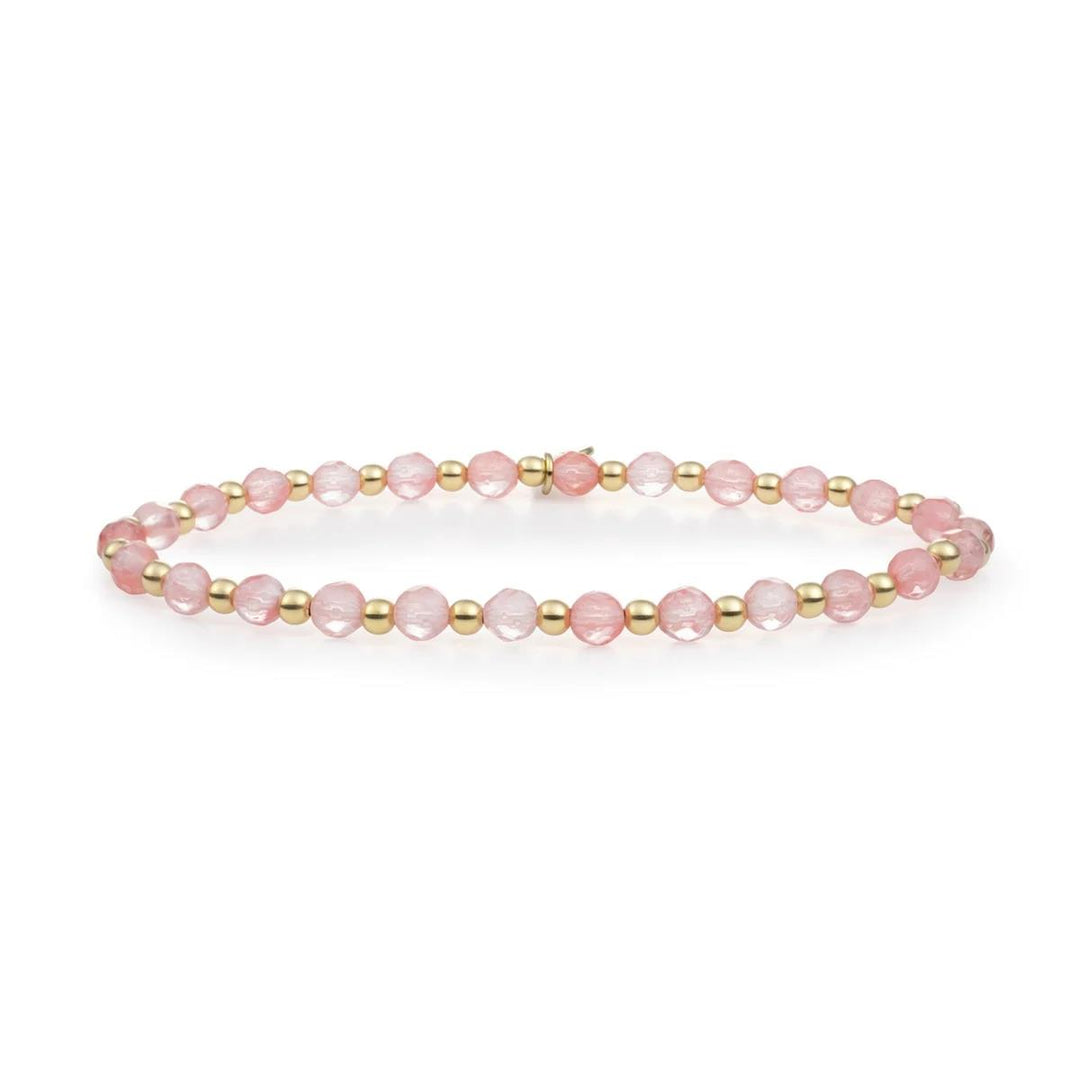 Bracelet | Cherry Quartz Interstellar - Gold 3mm