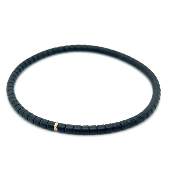 Orotech 18 kt Armband B17-B17-13SYW zwart Mat Ceramic met Diamant 0.04 ct
