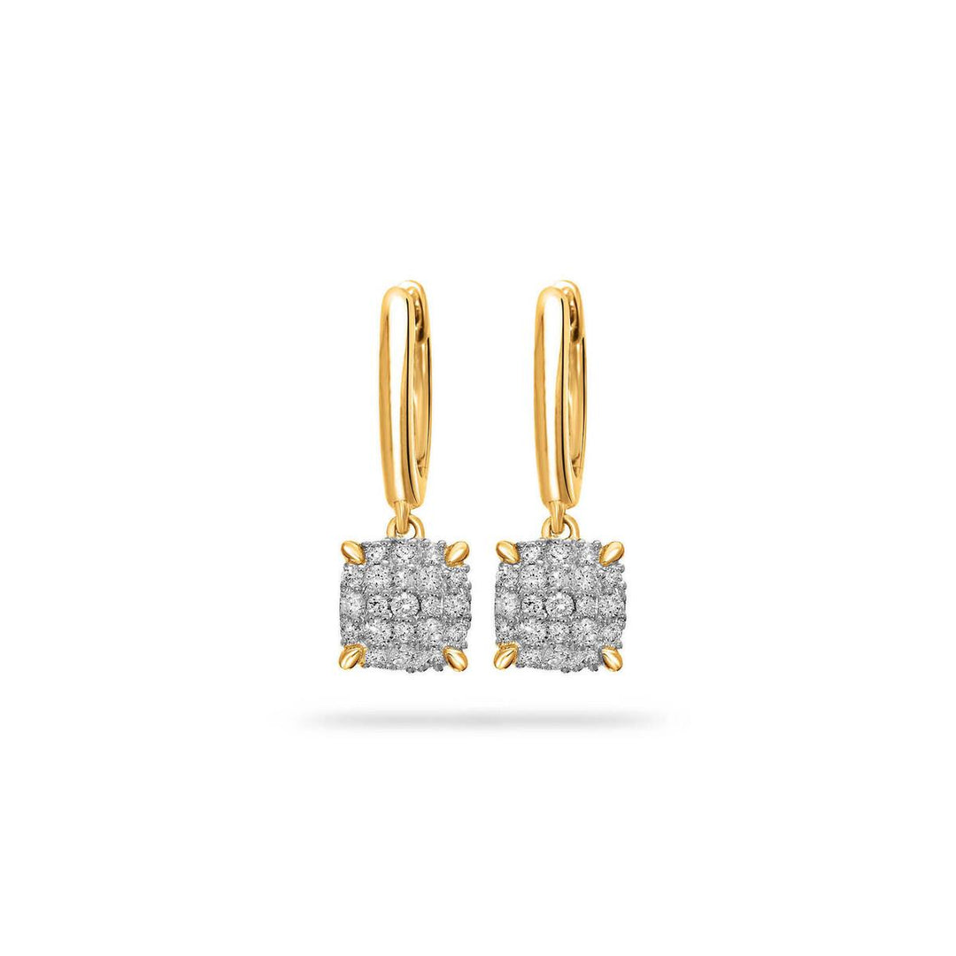 18 kt cluster oorhangers diamant 063165A