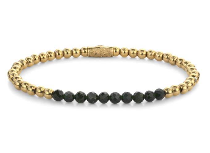 Rebel & Rose armband Stones Only - Green Glam Rocks meet Yellow Gold RR-40156-G-S