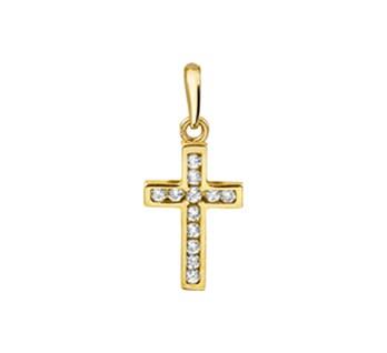 14 kt hanger kruis en zirkonia