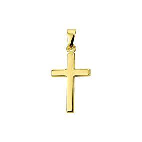 14 kt hanger kruis geelgoud