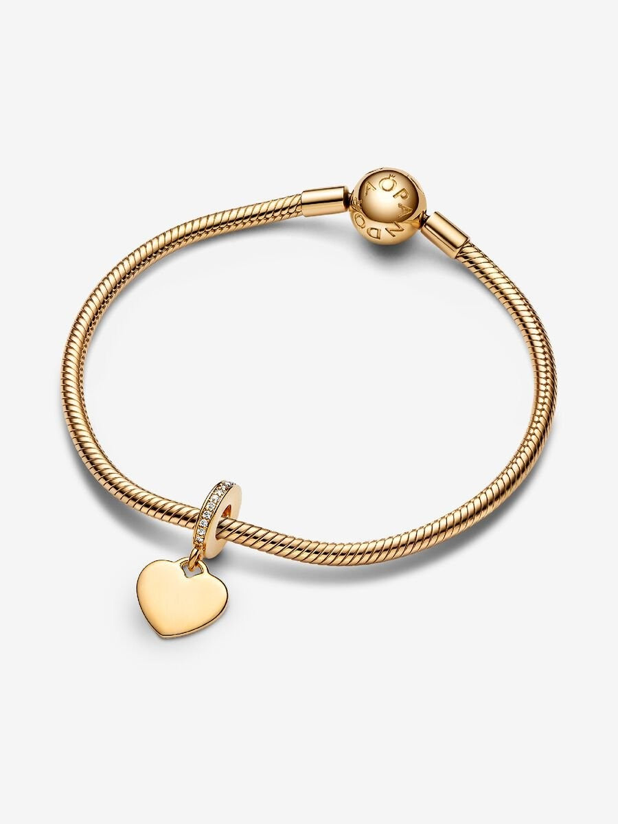 Pandora Graveerbare hartvormige hangende bedel