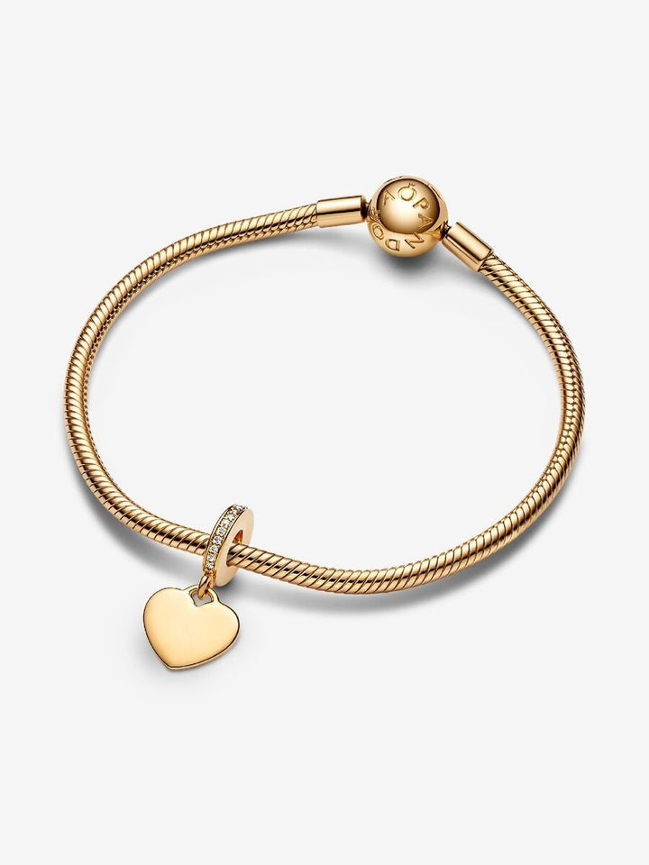 Pandora Graveerbare hartvormige hangende bedel