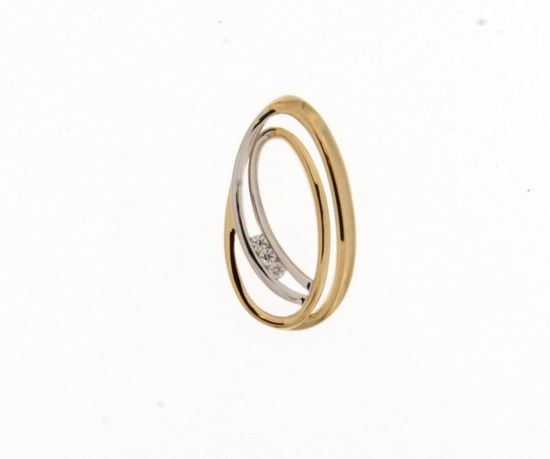18 kt Hanger gezet met Diamant 0.04ct