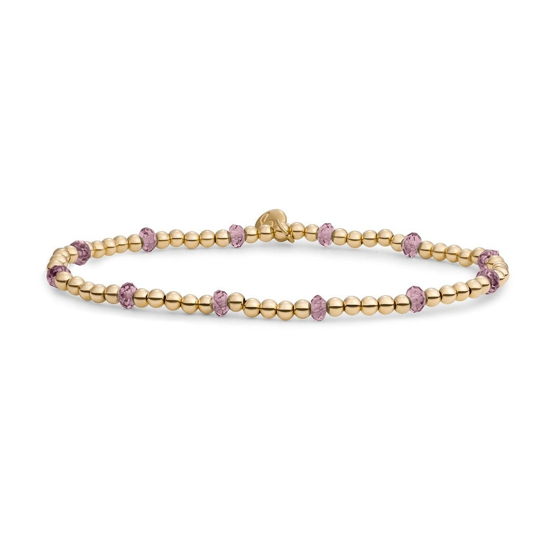 Sparkling jewels Reverse Roundel Armband Aubergine Quartz – SBG-GEM59-MIX-FCTRDL