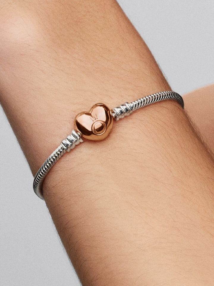 Pandora Moments Heart & Snake Chain Bracelet 580719-21