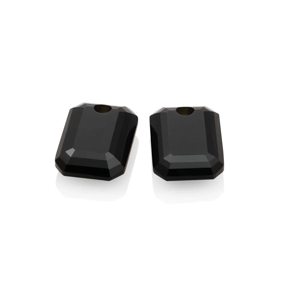 Earstones - Onyx Emerald Cut - Onyx EAGEM07-EC