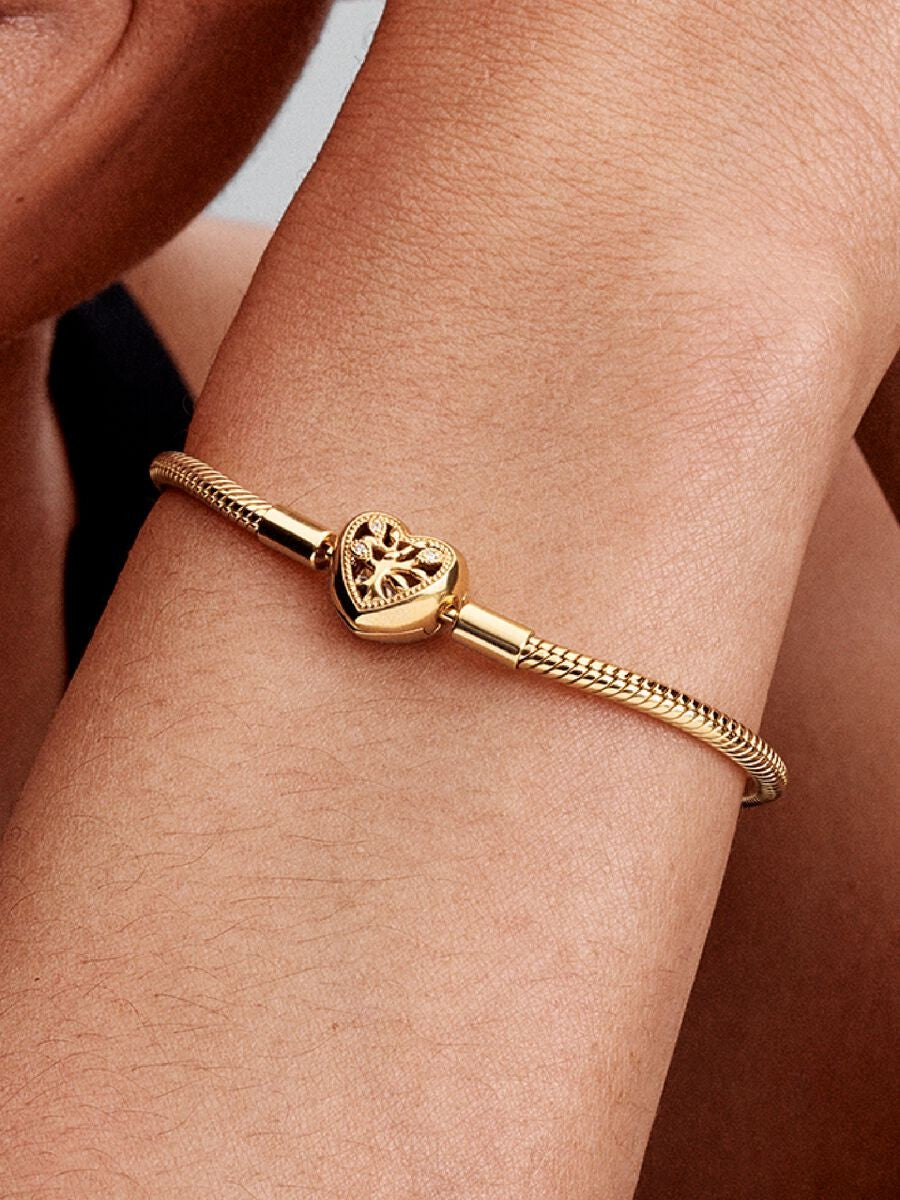 Pandora Slangenschakelarmband met stamboommotief en hartvormige sluiting 563516C01-18