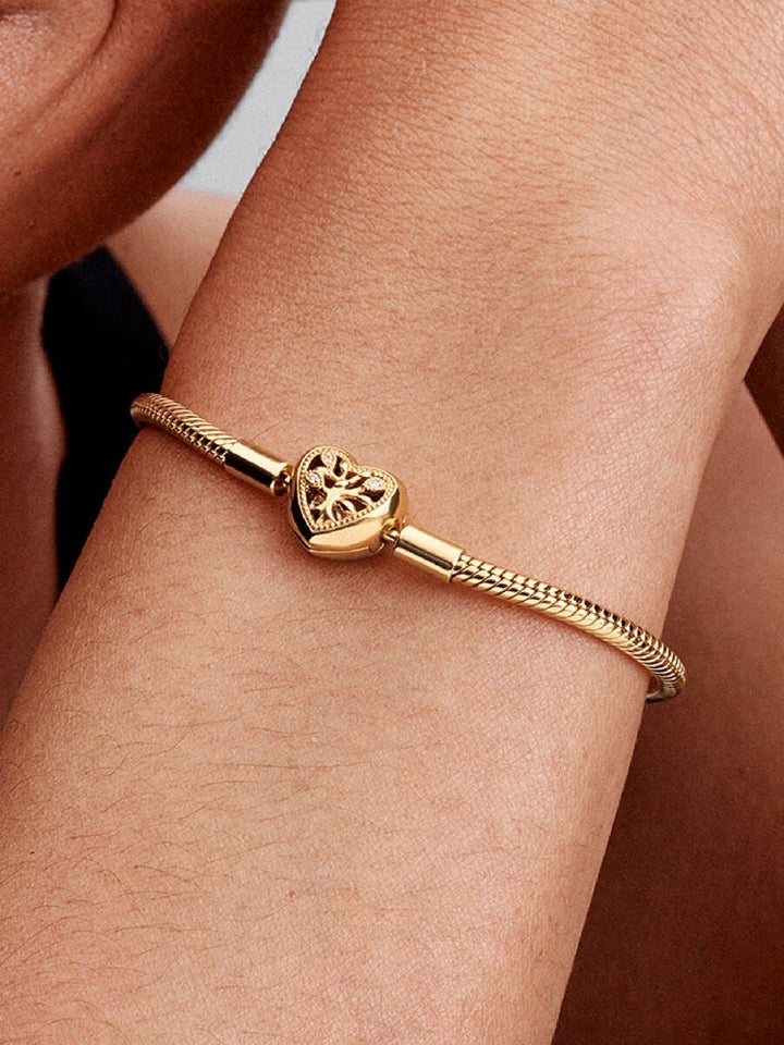 Pandora Slangenschakelarmband met stamboommotief en hartvormige sluiting 563516C01-18