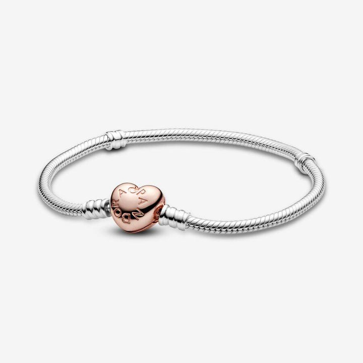 Pandora Moments Heart & Snake Chain Bracelet 580719-21