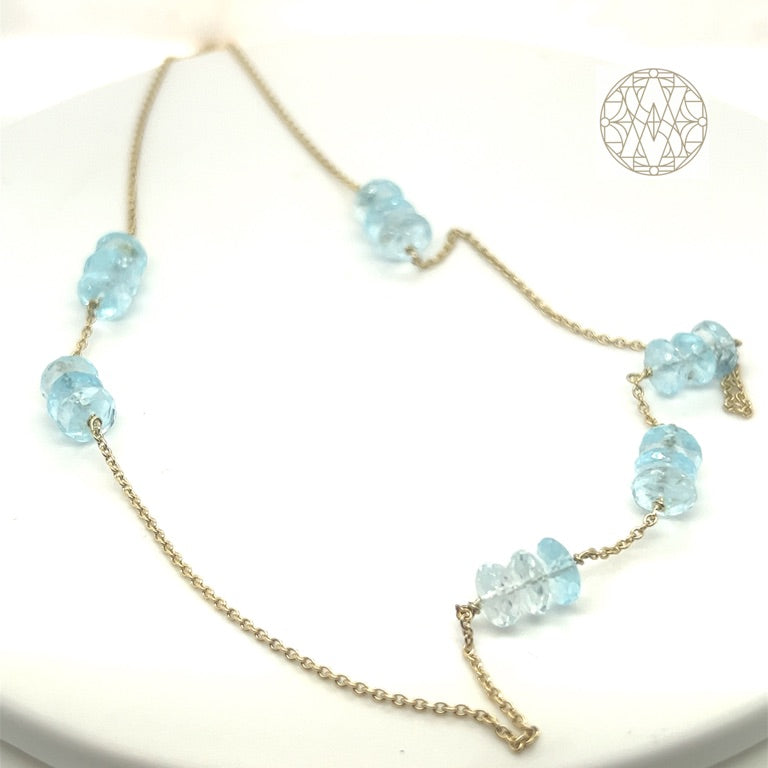 14 kt collier topaas facet