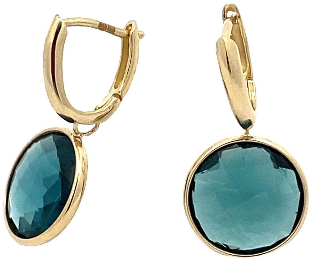 Monzario Collier 14 karaat Geelgoud met London Blue Topaas – 1405-O GEEL