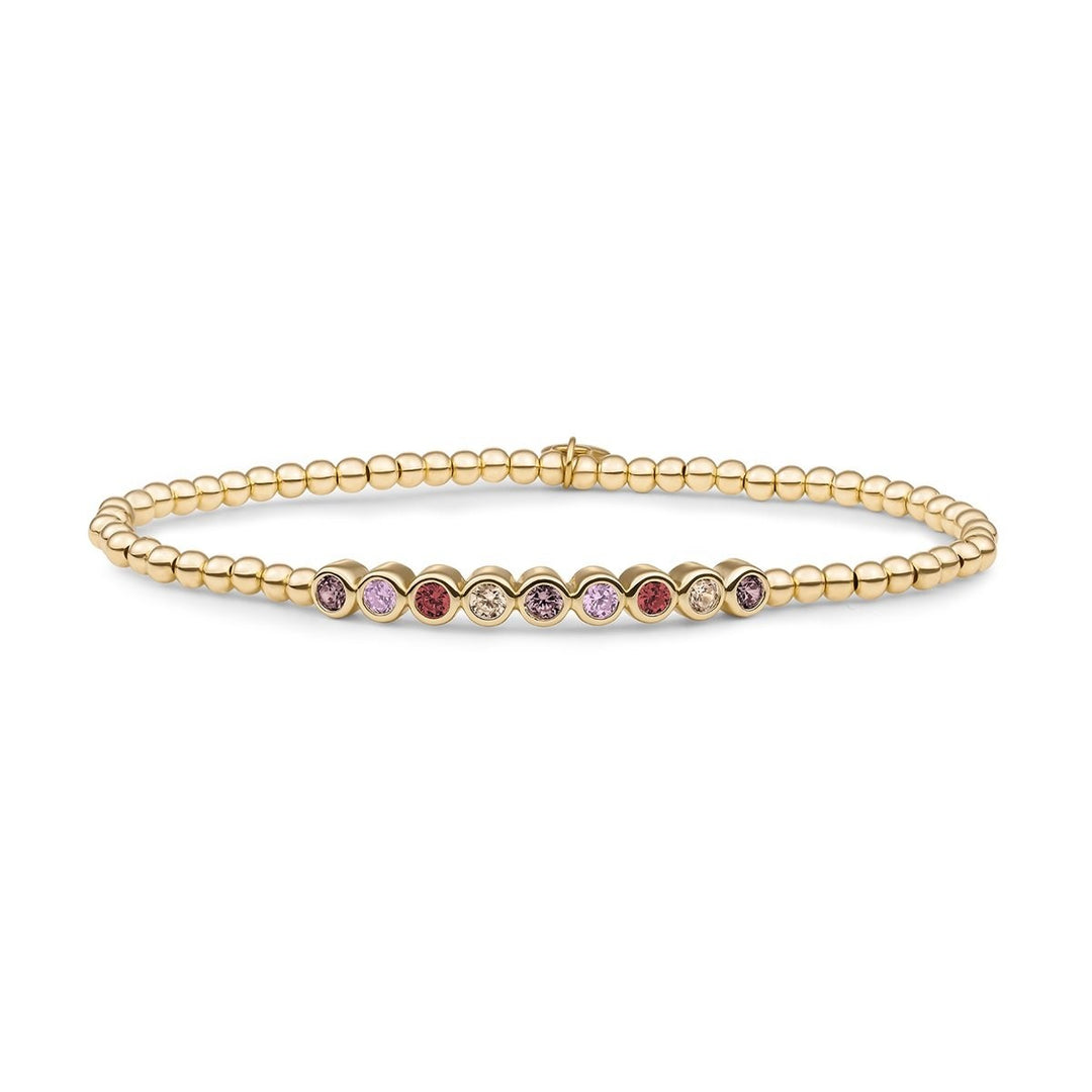 Sparkling Jewels Crystal Tube Armband Gold – Multi CZ – SB-G-3MM-TB06
