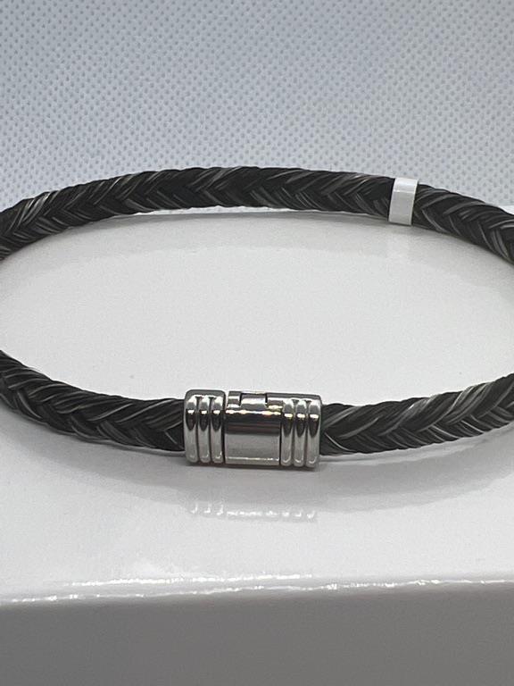 Gevlochten paardenhaar armband met stalen sluiting - Appaloosa 608 CHG AC