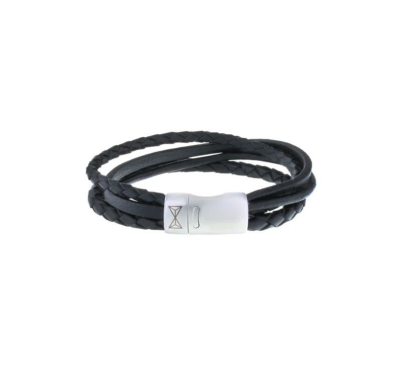 armband Aze Jewels IRON FOUR STRING BLACK AZ-BL003