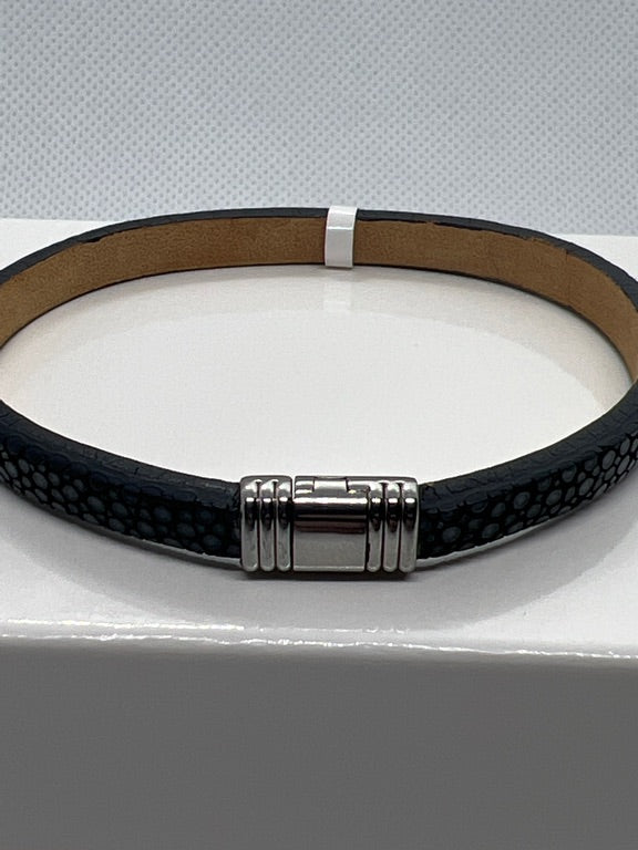 Armband roggeleer staal slot 608 GAL AC