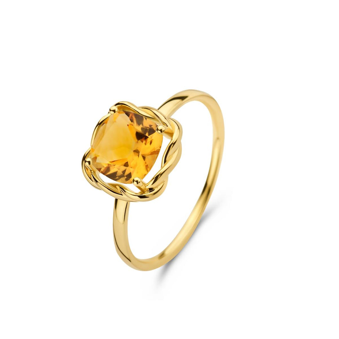 18 kt Ring met citrien 1.40 ct