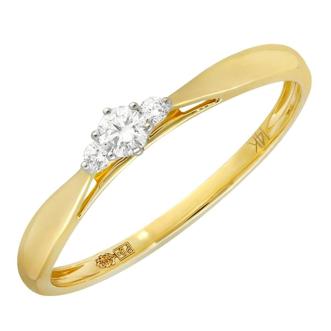 14 kt ring diamant 0.09 ct