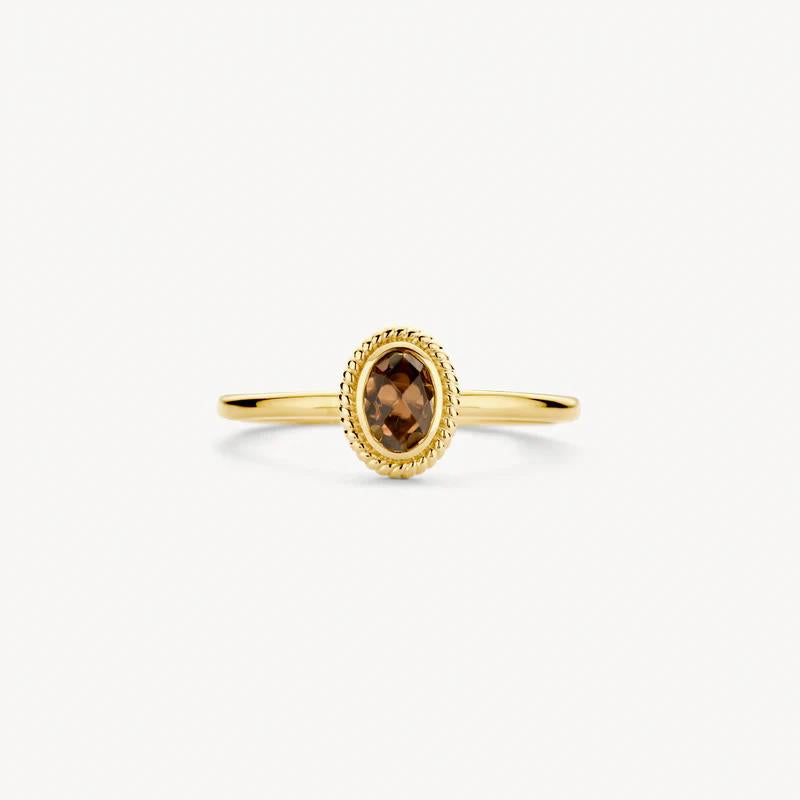 14k Geelgoud met parelmoer quartz 1239YBQ-56