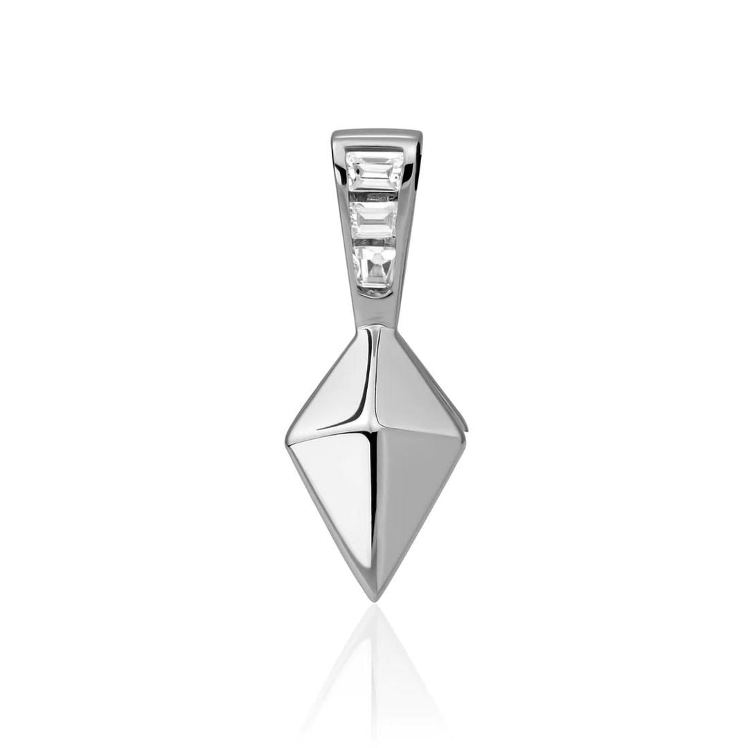 Pendant | Leaf Crystal - Silver - Polished CZ Rhodium plated