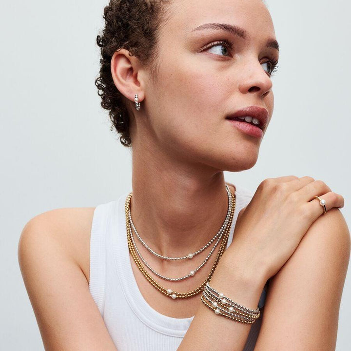 Collier met behandelde gecultiveerde zoetwaterparels en kralen 393176C01-45